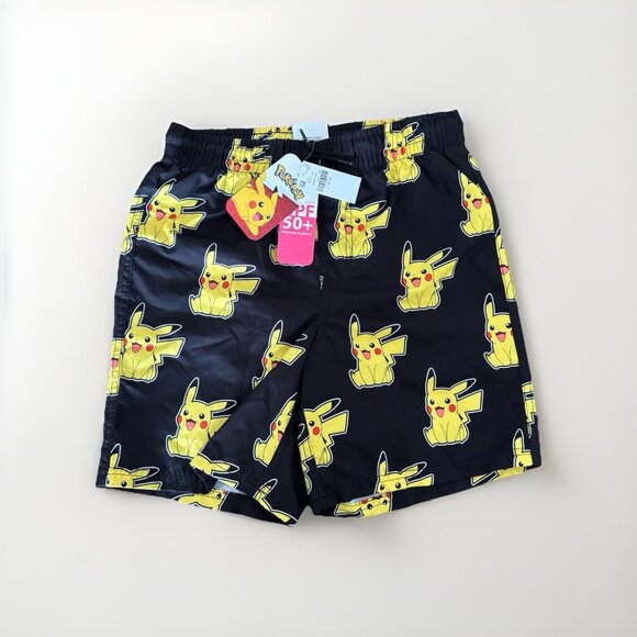 Pokemon Swim Trunks Shorts Boy Size Large 10-12 Pikachu Vacation Pool Beach NWT - Picture 1 of 9